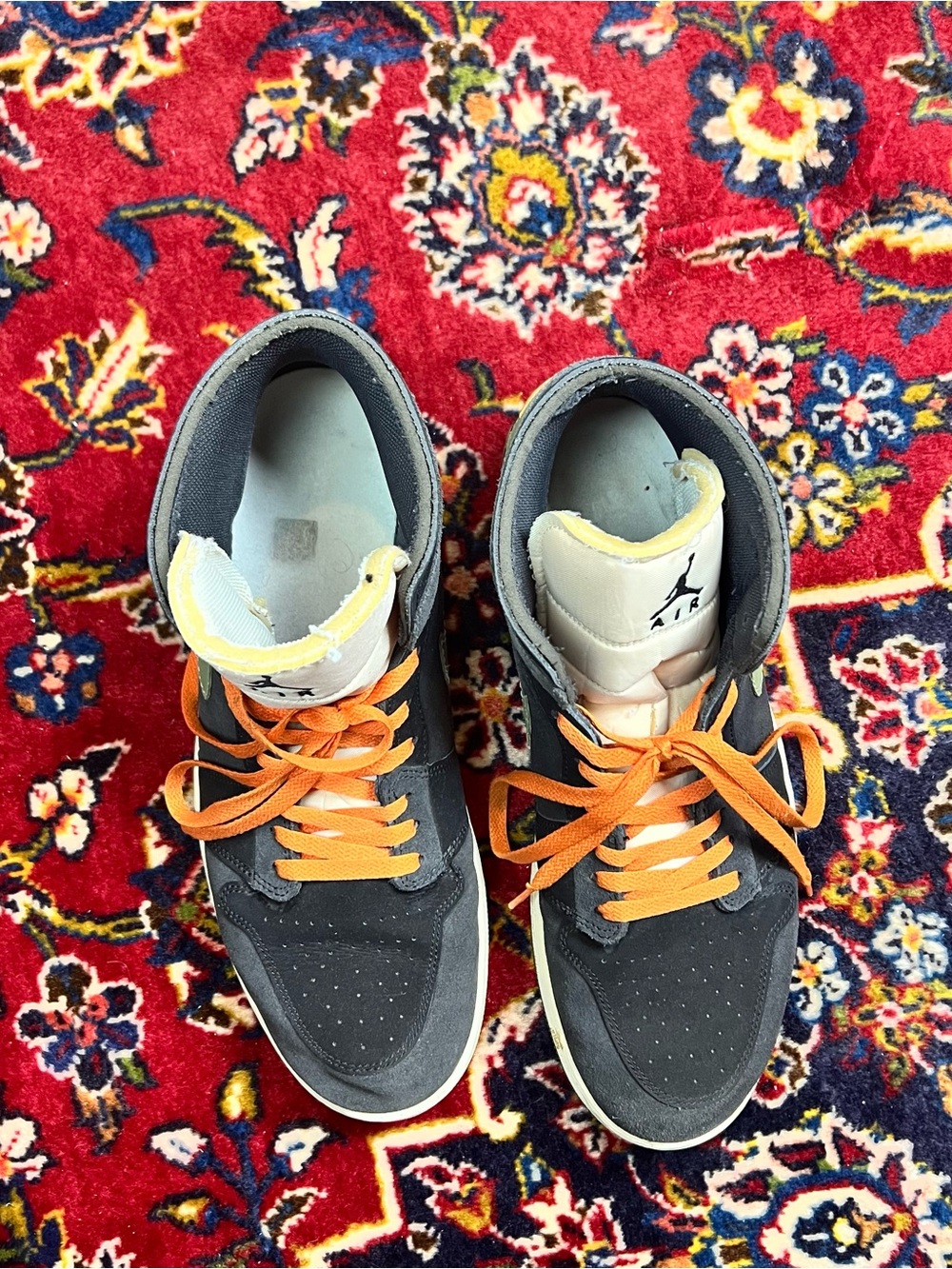Air Jordan 1 Mid SE Craft (14) - Anthracite, Black, Bright Mandarin, Sky - Picture 6 of 6